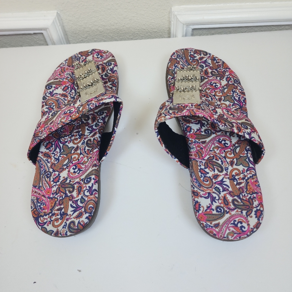 ❤️2/$22 Naitik Women Rajasthan flat sandals Thong slip  Size 40/10